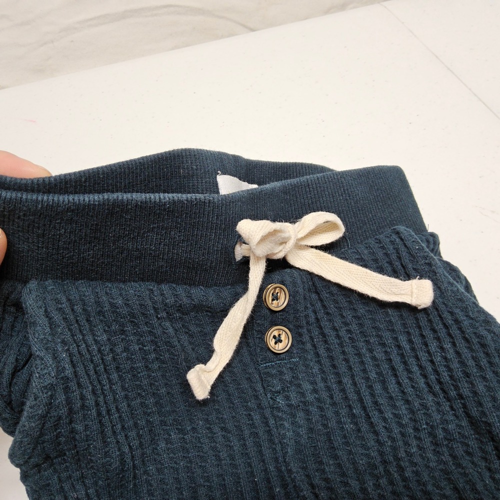 Jamie‎ Kay Waffle Knit Shorts Kids 2yr Navy Blue Organic Cotton Drawstring
